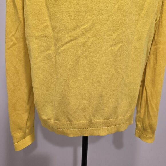 Boden V Neck Sweater Cotton Blend Large Womens Lightweight Yellow Spring Preppy - Picture 9 of 10